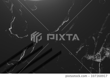 Simple black and white marble background with light streaming in. 107168917
