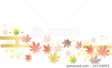 秋天楓葉的向量幀圖像 107169055