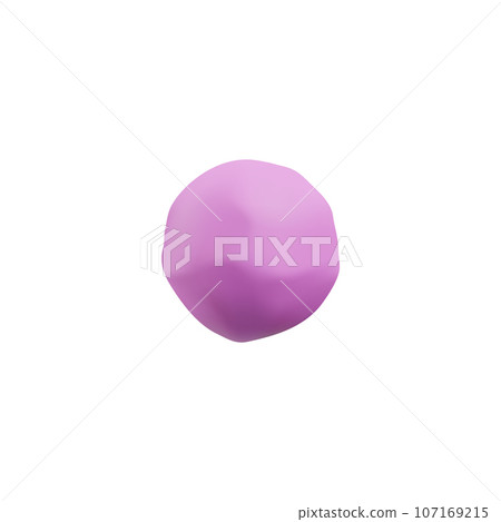 Plasticine lilac ball 3D style, vector illustration 107169215
