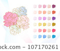 colorful rose flower set 107170261