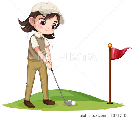 Isolated professional golfer cartoon character Isolated professional golfer cartoon character 107171063