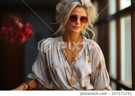 Fashion-Forward 60-Year-Old Lady Fashion-Forward 60-Year-Old Lady 107171241