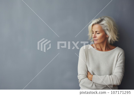 Solitary Middle-aged Woman Solitary Middle-aged Woman 107171295