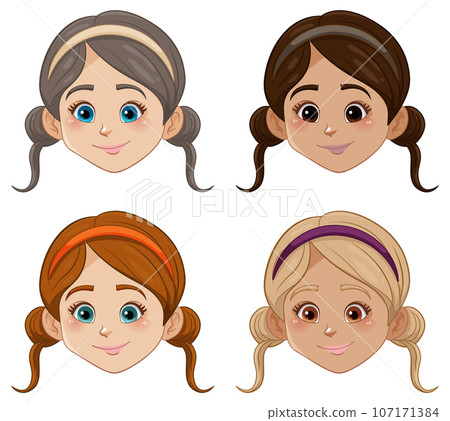 Beautiful Smiling Face of a Youthful Female 107171384