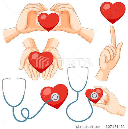 Set of heart disease medical health icon 107171431