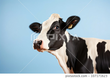 Close-up of a Cow with a Clear Background 107171623