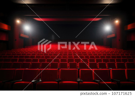 Vintage Auditorium in Red Hues 107171625