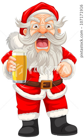 Angry Old Man in Santa Claus Outfit Angry Old Man in Santa Claus Outfit 107171916