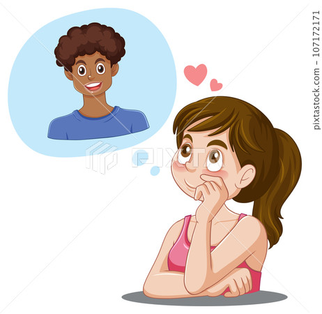 Teen Girl Thinking of Her Boyfriend 107172171