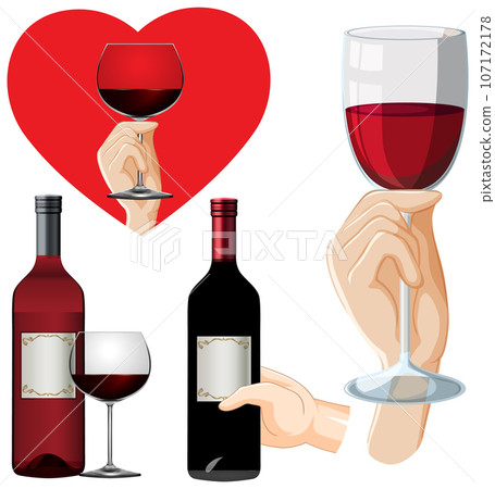 Mix set of red wine Mix set of red wine 107172178