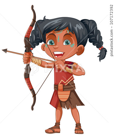 Native American Tribe Kid Archer 107172392