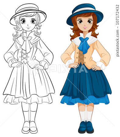 Cute Woman in Vintage Outfit Cute Woman in Vintage Outfit 107172432