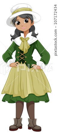Cute Woman in Vintage Outfit Cute Woman in Vintage Outfit 107172434