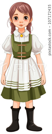 Woman in German Bavarian Outfit Woman in German Bavarian Outfit 107172435