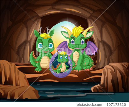 Hatching Baby Dragon in Cave Hatching Baby Dragon in Cave 107172810