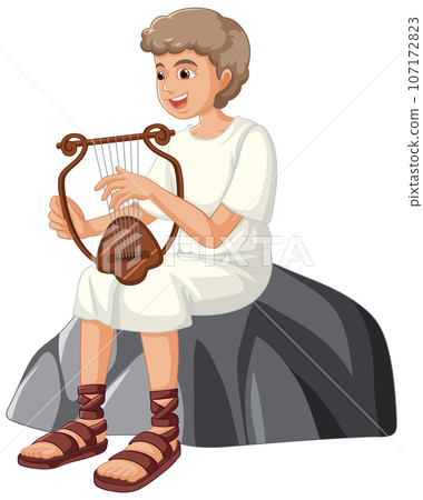 David, the Ancient Man: A Cartoon Lyre Player David, the Ancient Man: A Cartoon Lyre Player 107172823
