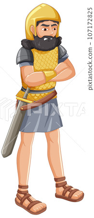 Ancient Knight Cartoon Character with Sword Ancient Knight Cartoon Character with Sword 107172825