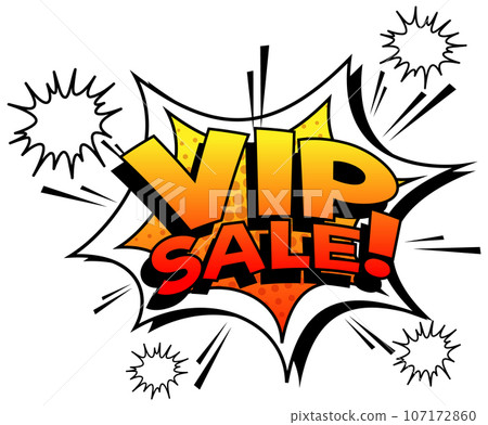 VIP Sale in Retro Comic Style Icon 107172860