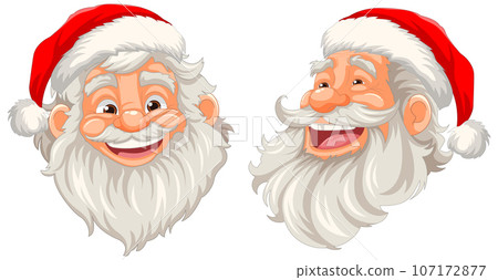 Cheerful Santa Claus Cartoon Character Enjoying a Pint of Beer Cheerful Santa Claus Cartoon Character Enjoying a Pint of Beer 107172877