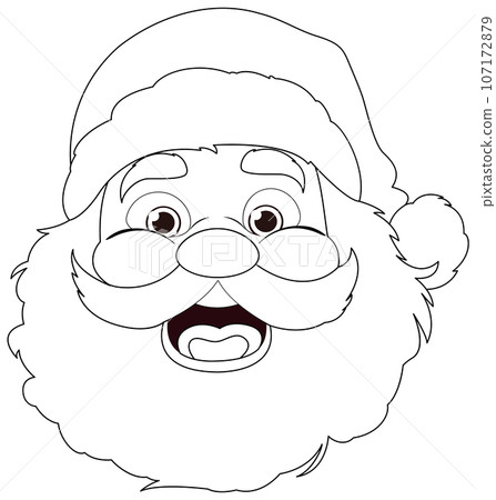 Smiley Santa Claus Cartoon Face Outline Smiley Santa Claus Cartoon Face Outline 107172879