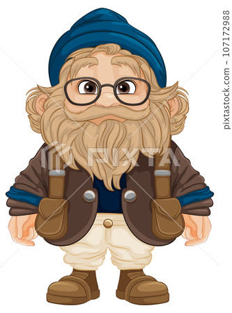 Isolated Elderly Grandfather in Country Man Cartoon Isolated Elderly Grandfather in Country Man Cartoon 107172988
