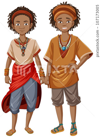 Couple in African Traditional Attire 107173005