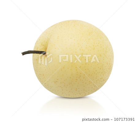 Chinese pear on white background Chinese pear on white background 107173391