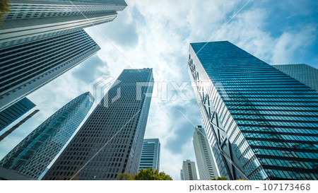 High-rise buildings and cloud sky - Shinjuku, Tokyo, Japan 107173468