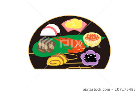 Stylishly arranged osechi 107173485