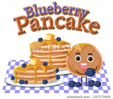 Blueberry pancake elements set 107173609