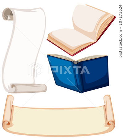 Set of book and paper Set of book and paper 107173624