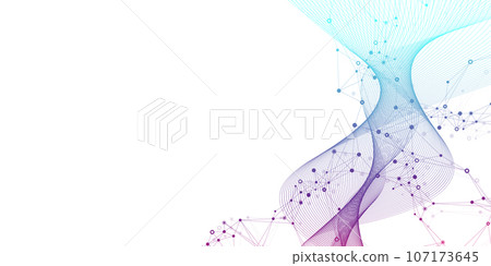 Molecular abstract structure background. Scientific illustration with molecule DNA. Medical, science and technology concept for banner template or header. Molecular abstract structure background. Scientific illustration with molecule DNA. Medical, science and technology concept for banner template or header. 107173645
