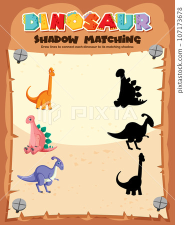 Dinosaur Shadow Matching Game Template Dinosaur Shadow Matching Game Template 107173678