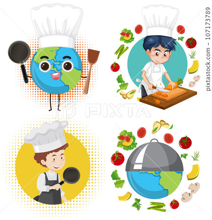 Set of mix cooking day 107173789