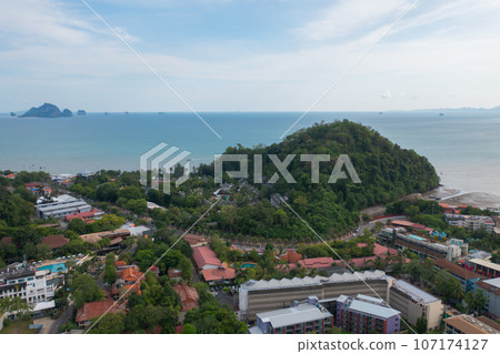 Aerial view of clear blue turquoise seawater, Andaman sea in Phuket island in summer season, Thailand. Water in ocean pattern texture wallpaper background. Aerial view of clear blue turquoise seawater, Andaman sea in Phuket island in summer season, Thailand. Water in ocean pattern texture wallpaper background. 107174127