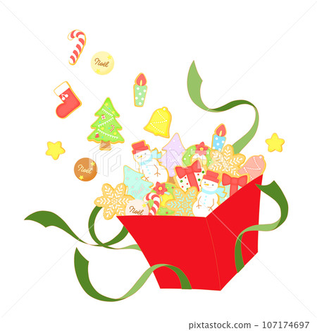 Pop-up Christmas cookie gift box 107174697