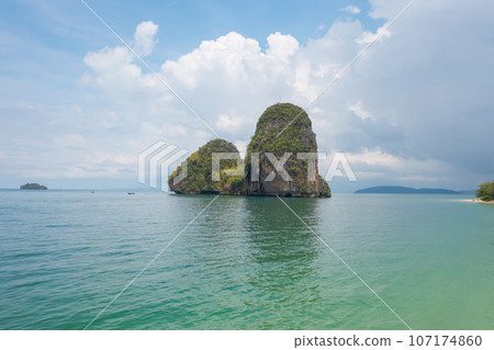Aerial view of clear blue turquoise seawater, Andaman sea in Phuket island in summer season, Thailand. Water in ocean pattern texture wallpaper background. Aerial view of clear blue turquoise seawater, Andaman sea in Phuket island in summer season, Thailand. Water in ocean pattern texture wallpaper background. 107174860