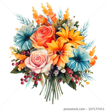 美麗奢華的花束插畫素材AI圖片 107175451
