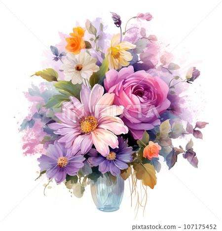 美麗奢華的花束插畫素材AI圖片 107175452