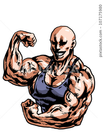 muscular macho muscular macho 107175980