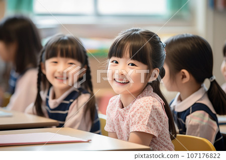 smiling children in the classroom smiling children in the classroom 107176822
