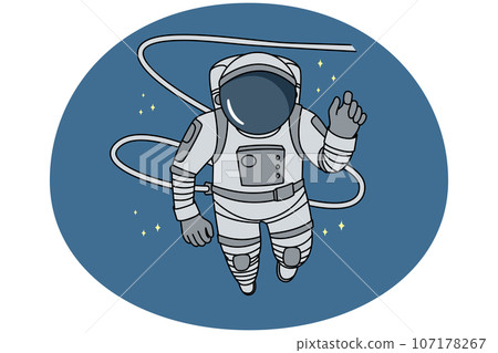 Astronaut in spacesuit flying in cosmos Astronaut in spacesuit flying in cosmos 107178267