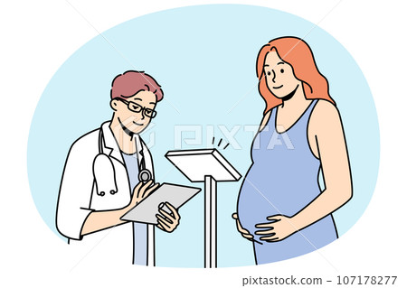 Doctor examine pregnant woman in hospital 107178277