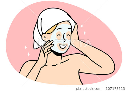 Happy woman enjoy beauty procedures 107178313