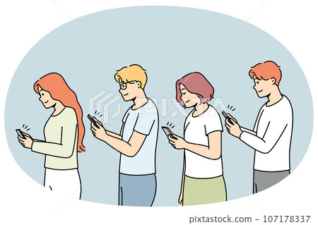 People addicted to cellphones 107178337