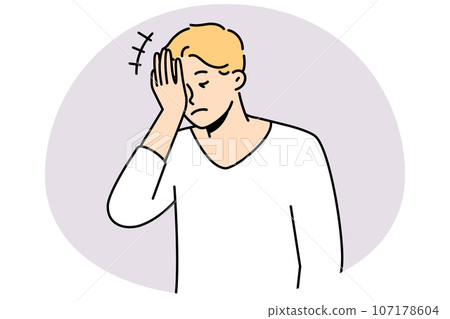 Frustrated man make face palm gesture Frustrated man make face palm gesture 107178604