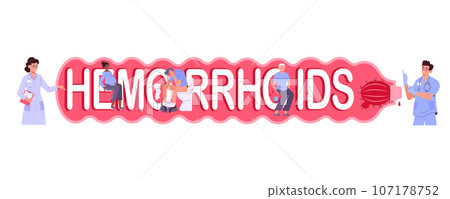 Hemorrhoid Flat Text 107178752