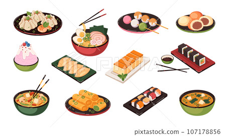 Asian Food Set 107178856