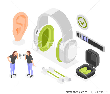 Hearing Hygiene Isometric Composition 107179463