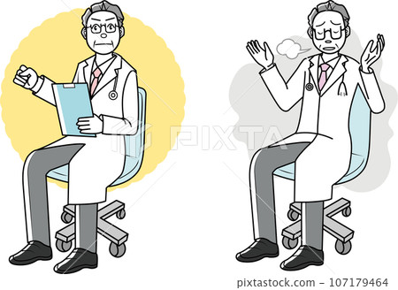 Illustration set of doctors examining 107179464